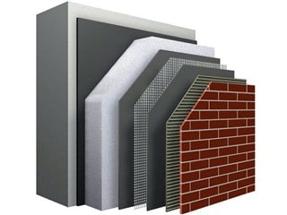 Steenstrips op isolatie: Doorsnede van het Sto Therm Brick-concept van Sto en Wienerberger